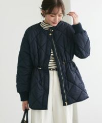 中綿キルティングドロストコート