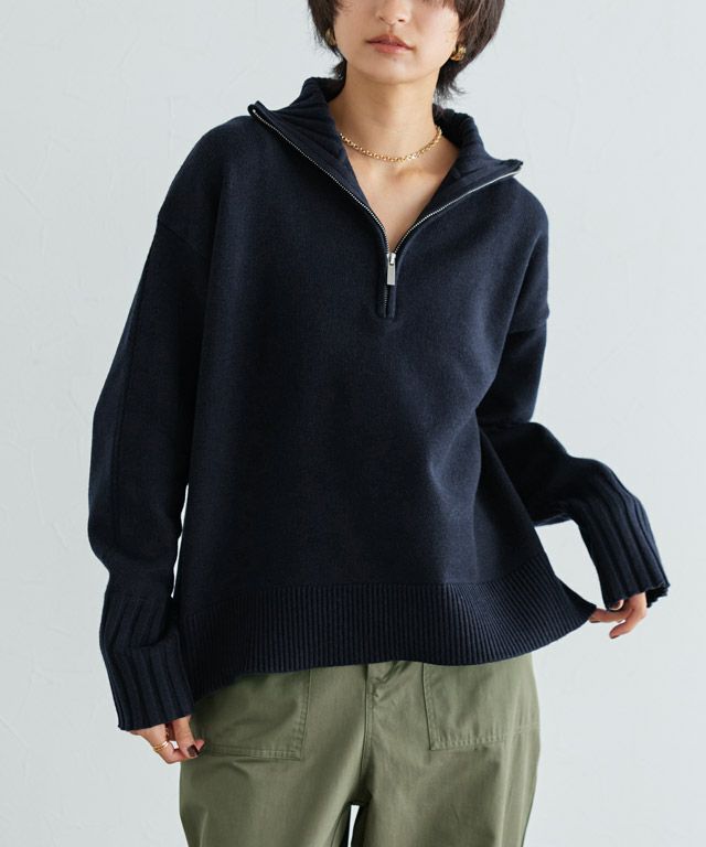 166cm / ダークネイビー×カーキ / M