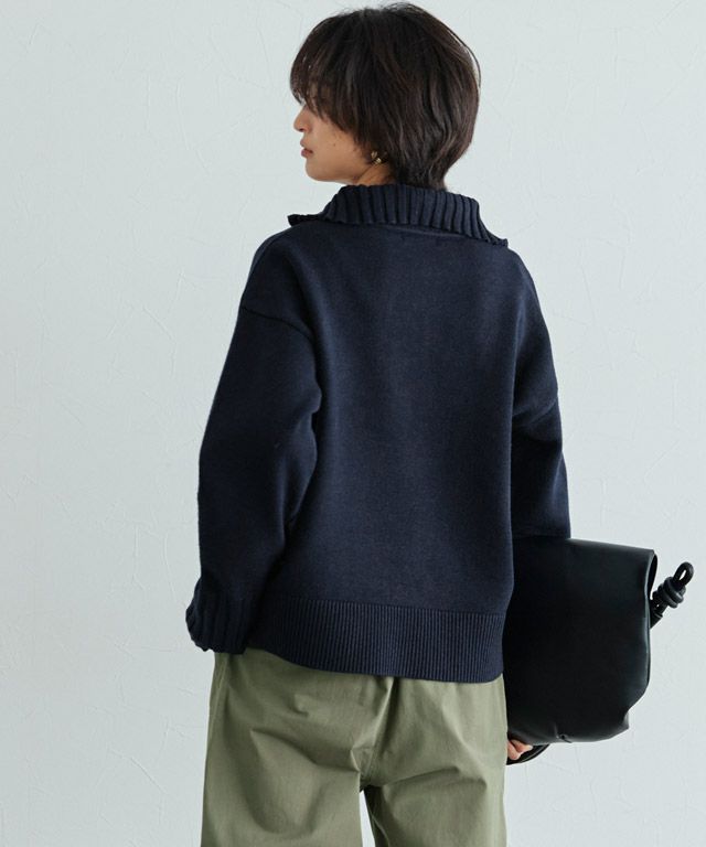 166cm / ダークネイビー×カーキ / M