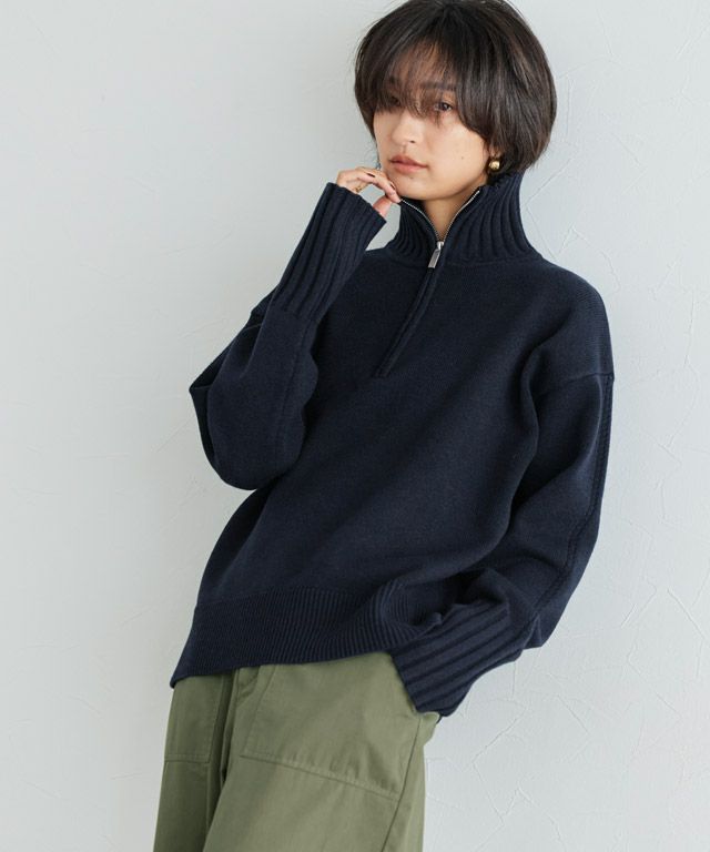 166cm / ダークネイビー×カーキ / M