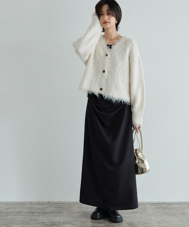 166cm / アイボリー×ブラック / M