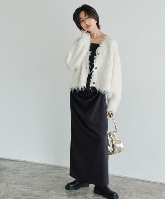 166cm / アイボリー×ブラック / M