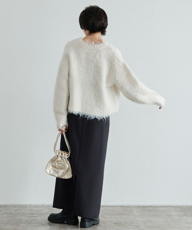 166cm / アイボリー×ブラック / M