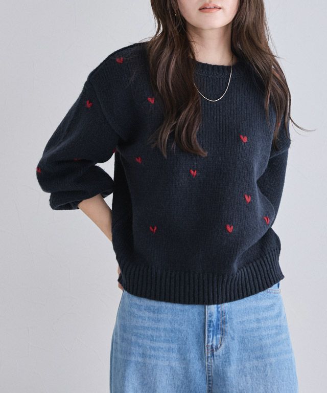 ハート刺繍ニット 【shiho channelさん紹介アイテム】 | 【公式