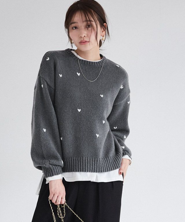 166cm / チャコール×アイボリー / M