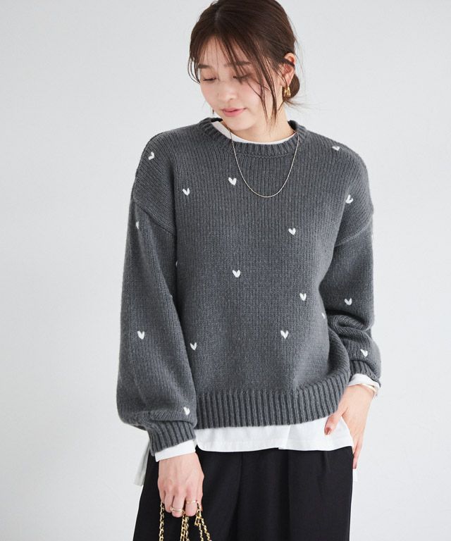 ハート刺繍ニット 【shiho channelさん紹介アイテム】 | 【公式