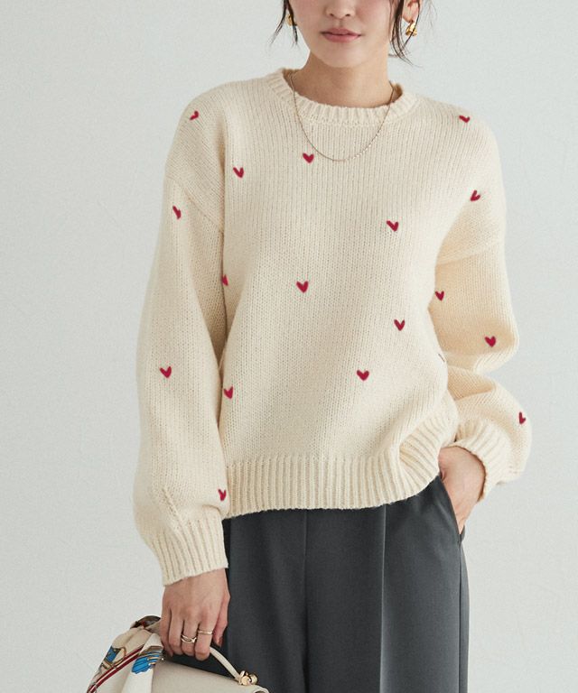 166cm / アイボリー×レッド / M