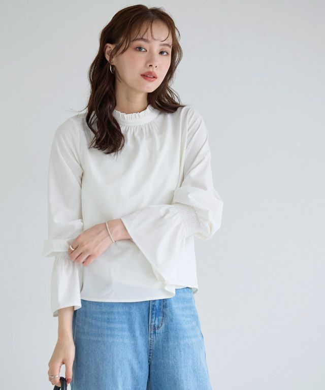 フリル襟シャーリングブラウス【Pierrot】 | 【公式】Pierrot（ピエロ