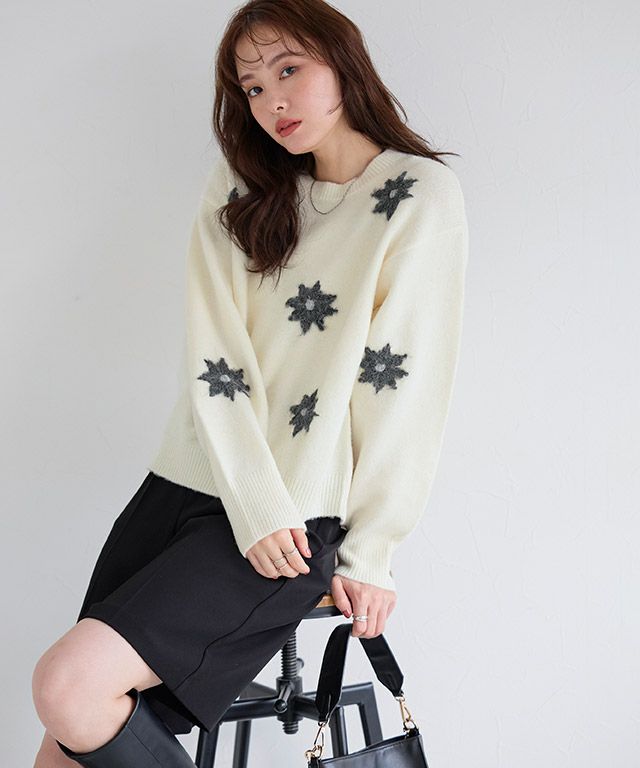 167cm / アイボリー×チャコール / M