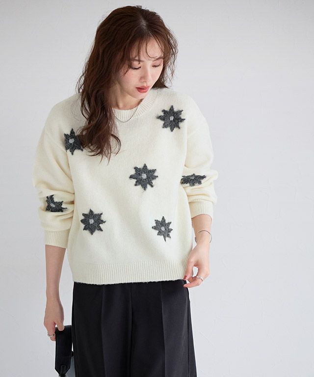 167cm / アイボリー×チャコール / M