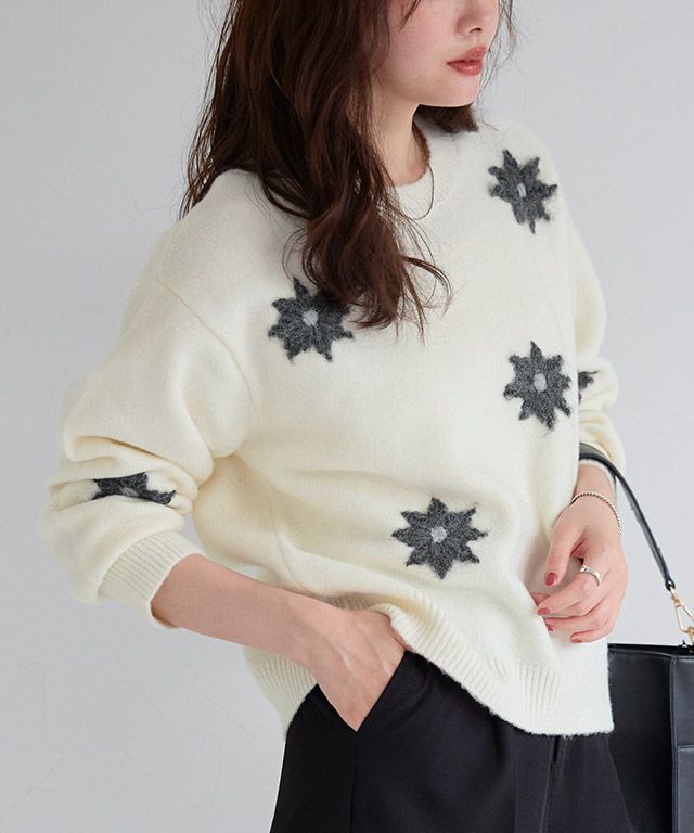 167cm / アイボリー×チャコール / M