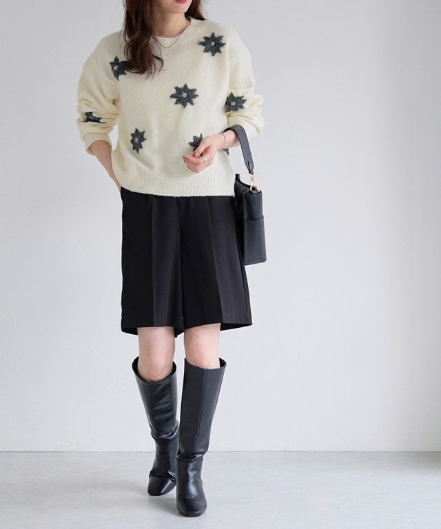 167cm / アイボリー×チャコール / M