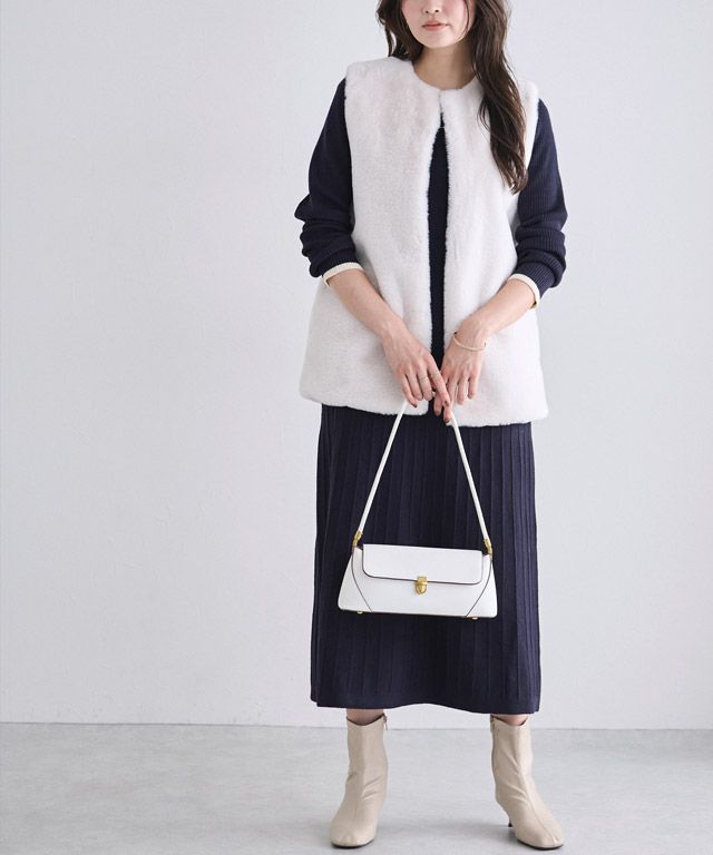 166cm / ネイビー×アイボリー / M