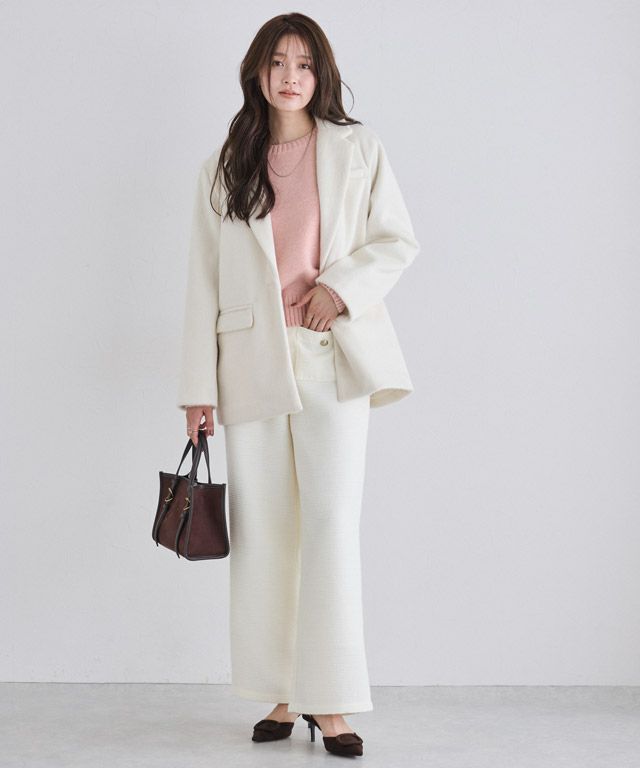 166cm / ラメ / ピンク / クルーネック / M