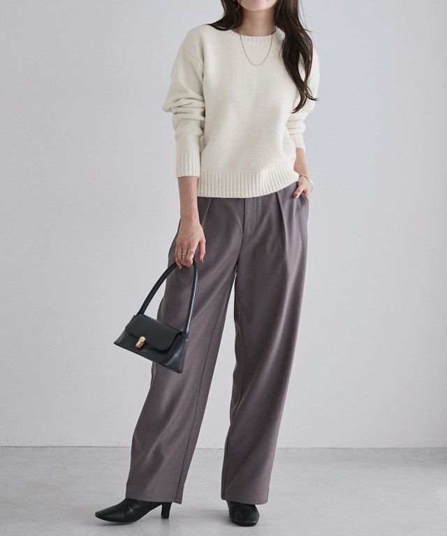 166cm / ラメ / オフホワイト / クルーネック / M