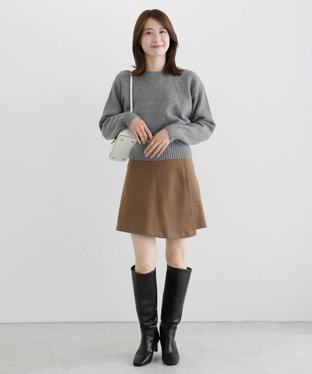 163cm / 無地 / チャコール / クルーネック / M