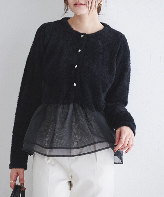 ドッキングショートシャギーニット