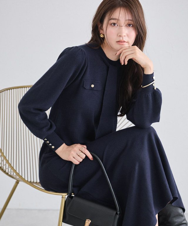 ボウタイポケットニットワンピース | 【公式】Pierrot（ピエロ