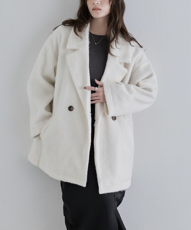 [ECLAM] シャギーダブルテーラードジャコット