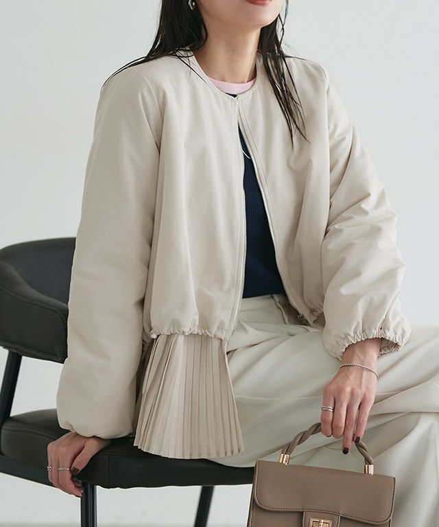 中綿プリーツブルゾン