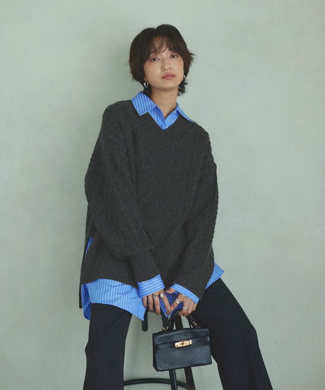 166cm / 杢ブラック / M