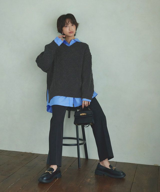 166cm / 杢ブラック / M