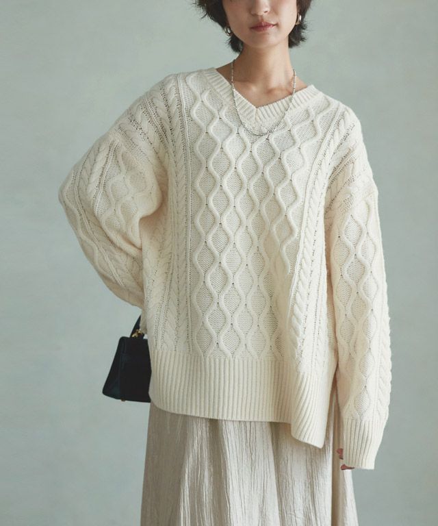 166cm / アイボリー×ライトベージュ / M