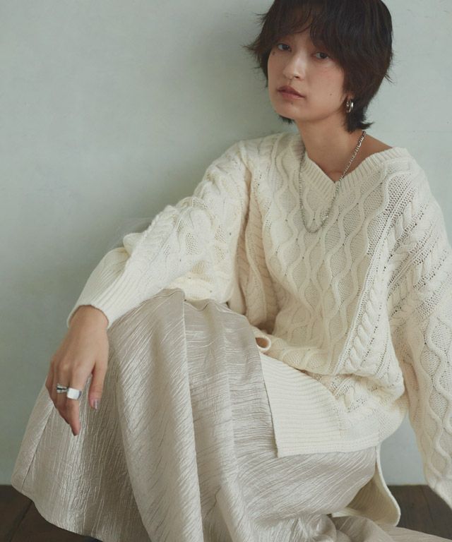 166cm / アイボリー×ライトベージュ / M