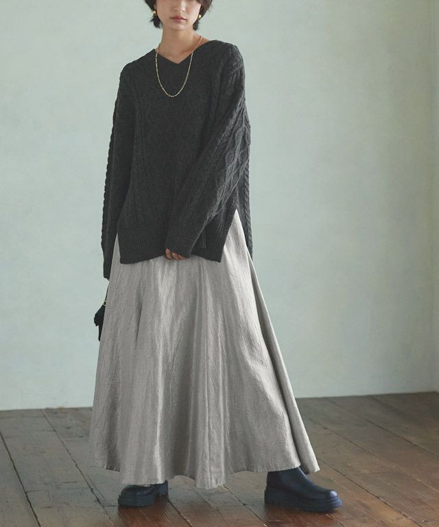 166cm / 杢ブラック×グレー / M