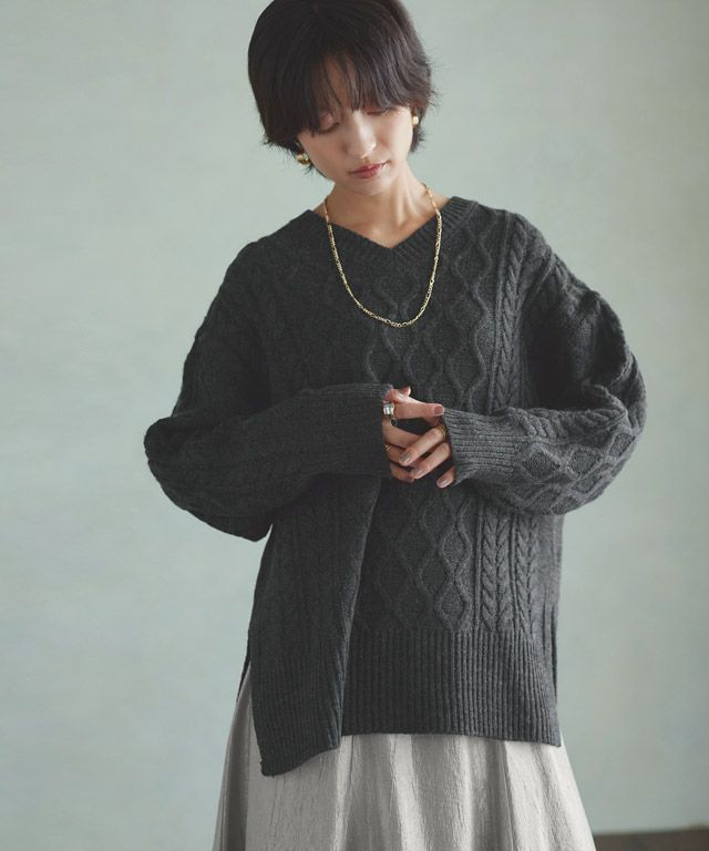 166cm / 杢ブラック×グレー / M