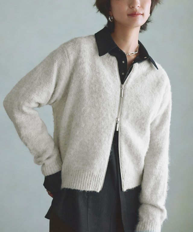 166cm / ブラック×杢アイボリー×ブラウン / M