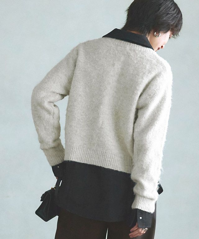 166cm / ブラック×杢アイボリー×ブラウン / M