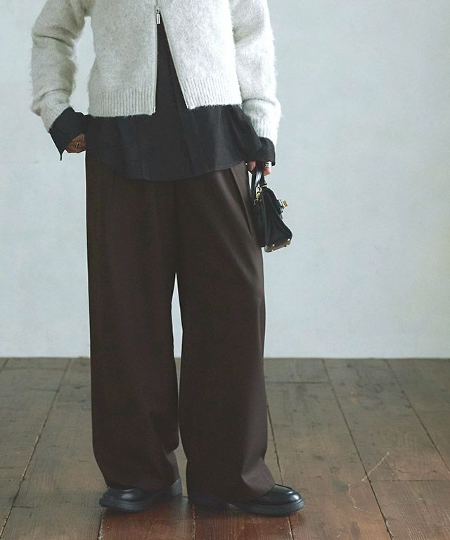 166cm / ブラック×杢アイボリー×ブラウン / M