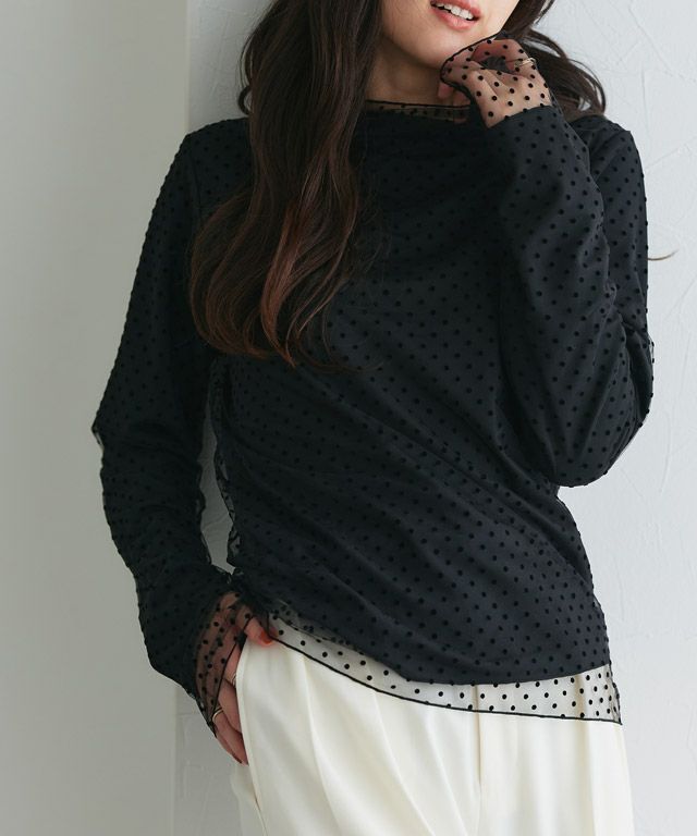 160cm / ドット / ブラック / M