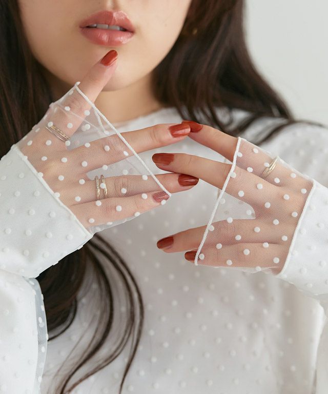 160cm / ドット / オフホワイト / M