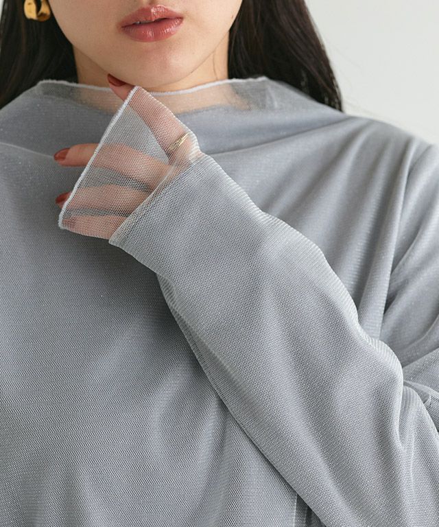 160cm / ラメ / シルバーグレー / M