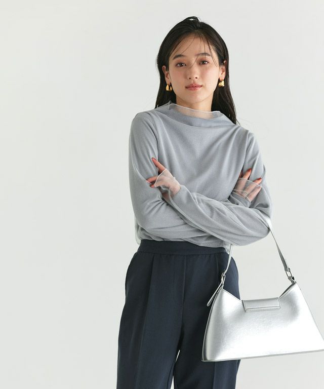 160cm / ラメ / シルバーグレー / M