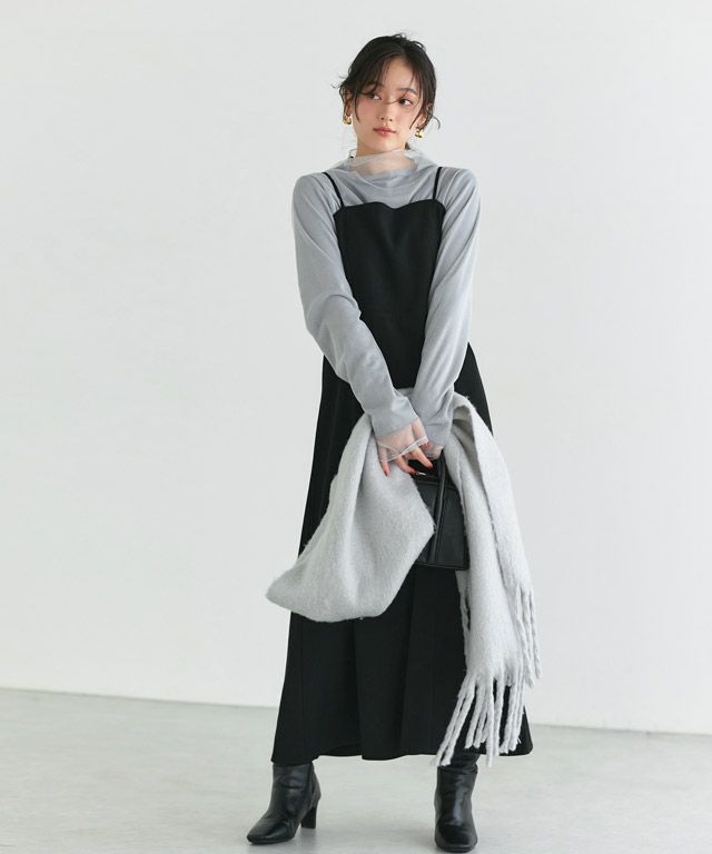 160cm / ラメ / シルバーグレー / M