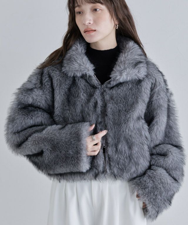 ECLAM]フェイクファージップアップブルゾン◇送料無料 | 【公式