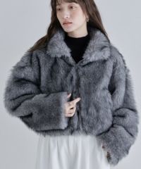 [ECLAM]フェイクファージップアップブルゾン