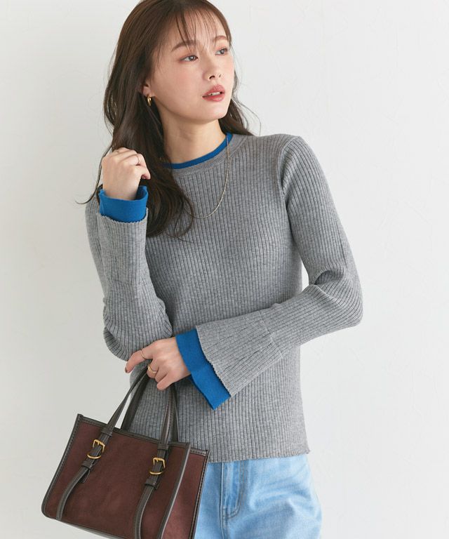 167cm / 杢グレー×ブルー / M