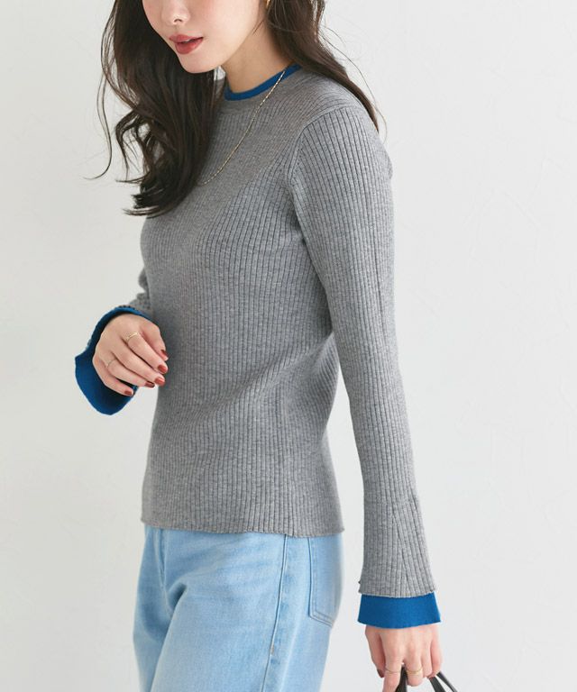 167cm / 杢グレー×ブルー / M