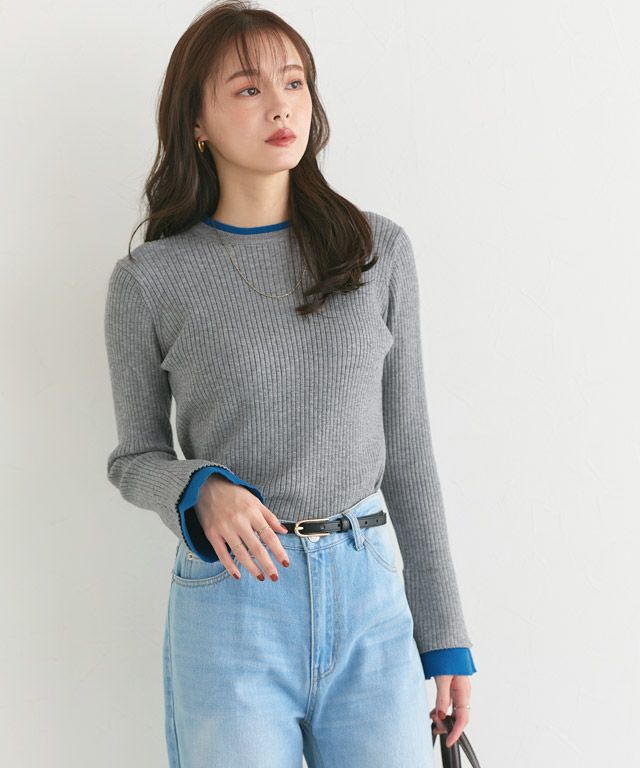 167cm / 杢グレー×ブルー / M