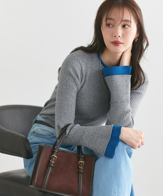 167cm / 杢グレー×ブルー / M