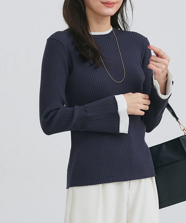 167cm / ネイビー×オフホワイト / M