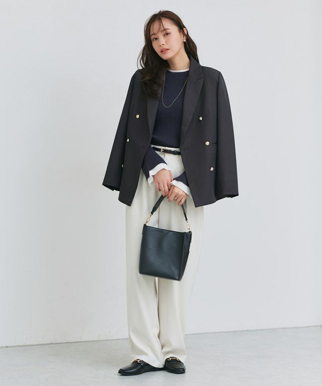 167cm / ネイビー×オフホワイト / M