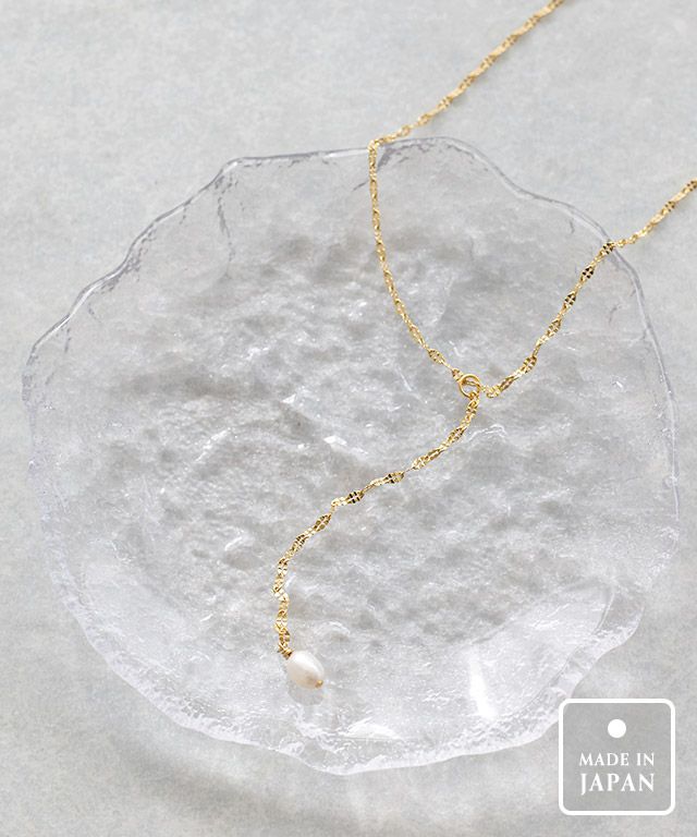 淡水パールデザインチェーンYラインネックレス