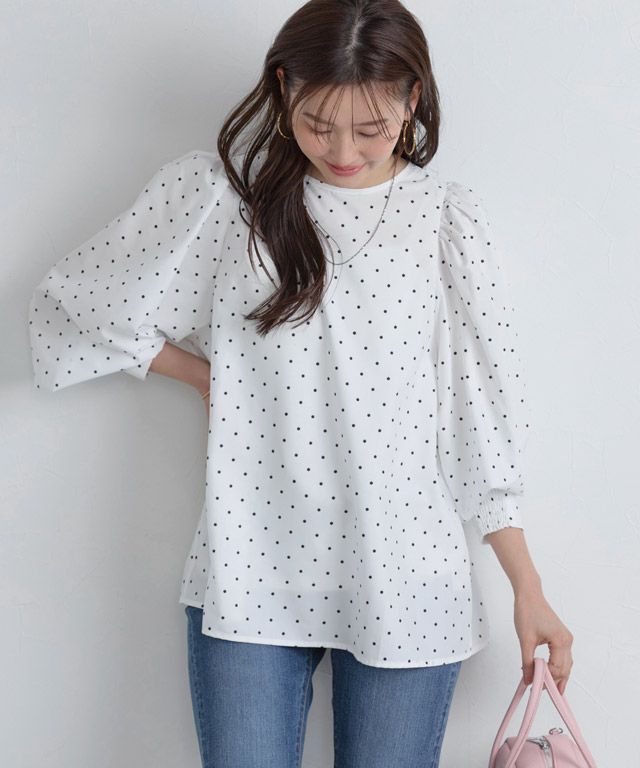 166cm / ドット / オフホワイト / M