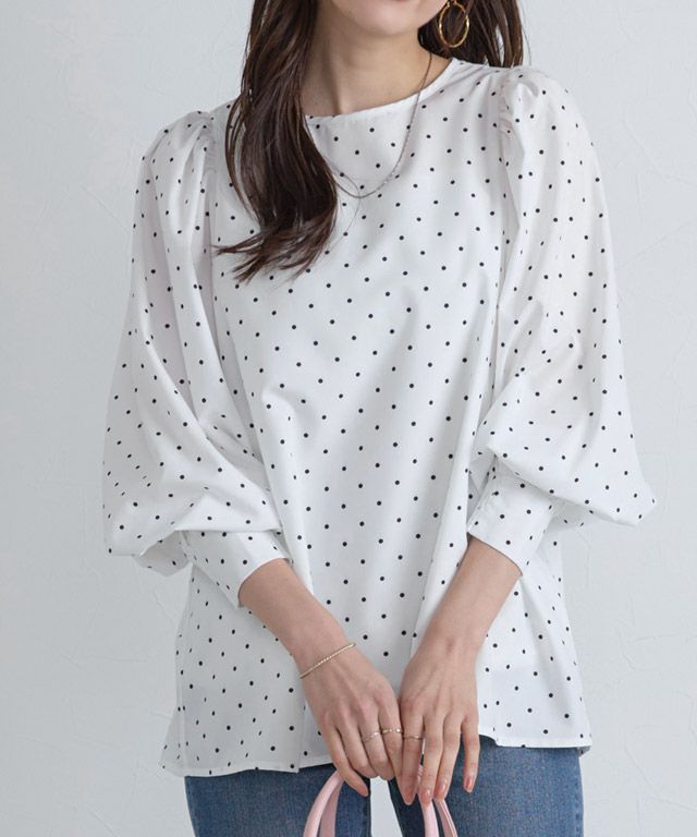 166cm / ドット / オフホワイト / M