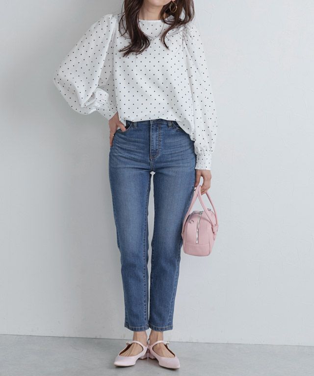 166cm / ドット / オフホワイト / M